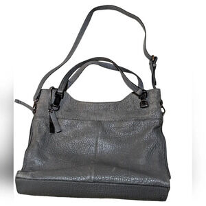 Vince Camuto Myri Tote Shoulder Bag Purse Leather Steel Grey Grunge Buttery Soft